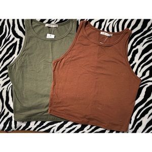 Juniors high neck crop top